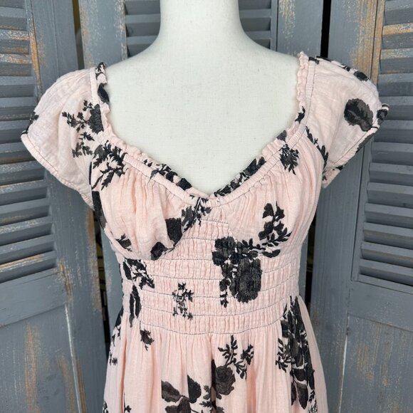 Free People Cream and Black Floral Midi Dress - Picture 4 of 16